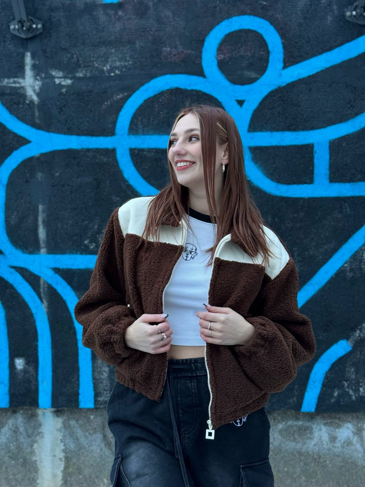 Fluffy Teddy Bear Bomber Jacket