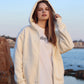 Baiboka Minimalistic Hoodie with Zipper – Cream