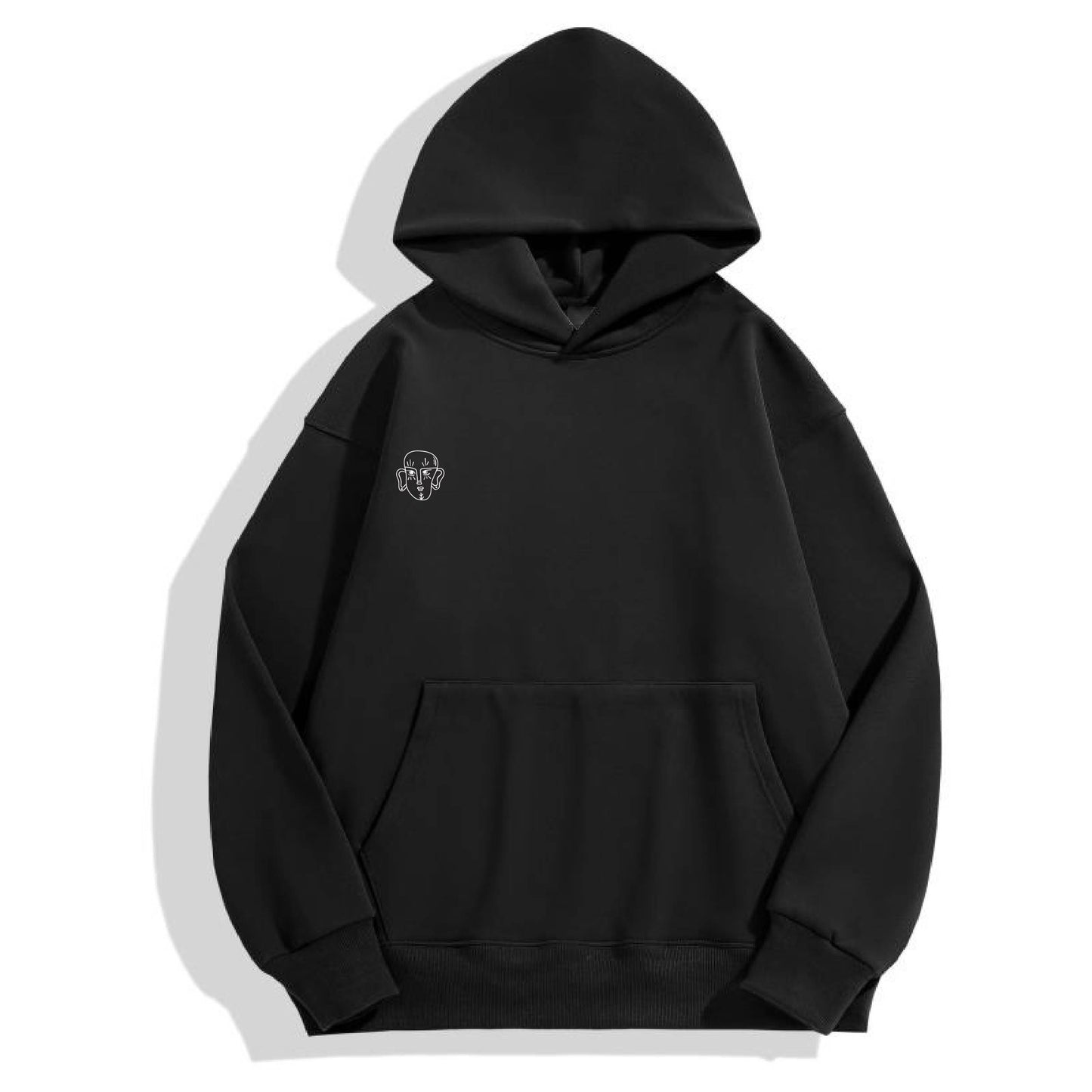 Extra Warm Oversized Minimalistic Hoodie – Black